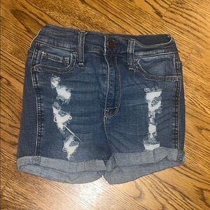 Hollister Blue Jean Shorts Distressed Design